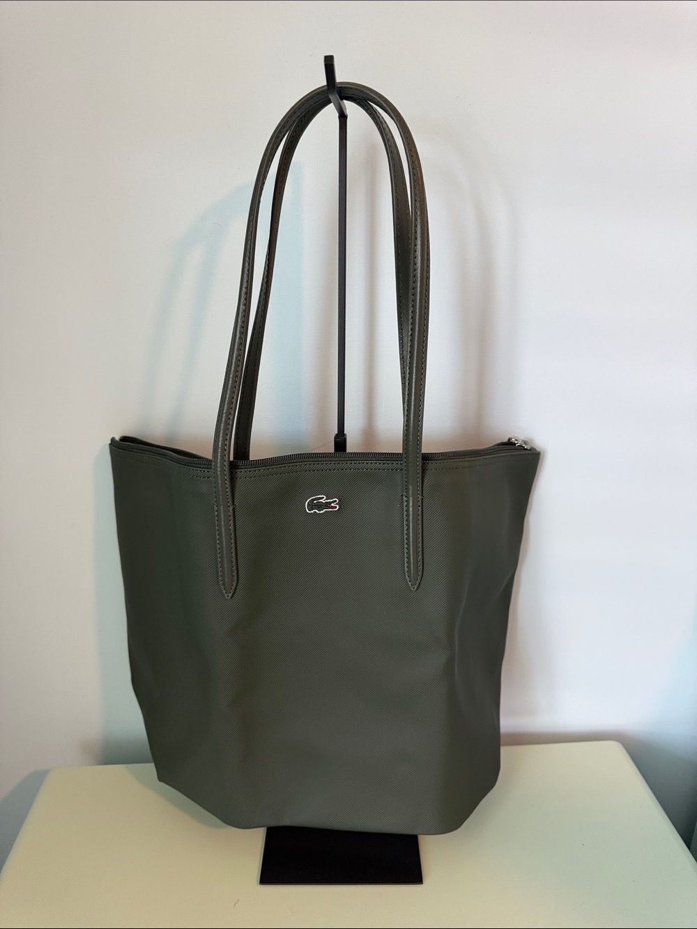 Lacoste Dark Green Large shopping Tote with Croc Logo - Picture 4 of 4
